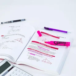 Avery® Hi-Liter® Highlighters, SmearSafe®, Chisel Tip, Desk-Style, Fluorescent Pink, Box Of 12