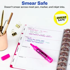 Avery® Hi-Liter® Highlighters, SmearSafe®, Chisel Tip, Desk-Style, Fluorescent Pink, Box Of 12