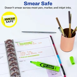 Avery® Hi-Liter® Highlighters, SmearSafe®, Chisel Tip, Desk-Style, Fluorescent Green, Box Of 12