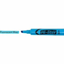 Avery® Hi-Liter® SmearSafe® Highlighters, Chisel Tip, Desk-Style, Fluorescent Blue, Pack Of 12 Highlighters