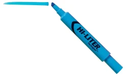 Avery® Hi-Liter® SmearSafe® Highlighters, Chisel Tip, Desk-Style, Fluorescent Blue, Pack Of 12 Highlighters