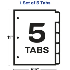 Avery®Index Maker® Big Tab Clear Label Dividers, 5-Tab Set