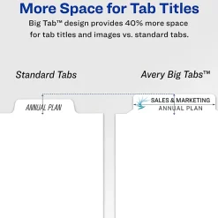 Avery®Index Maker® Big Tab Clear Label Dividers, 5-Tab Set