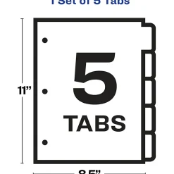Avery®Index Maker® Big Tab Clear Label Dividers, 5-Tab Set