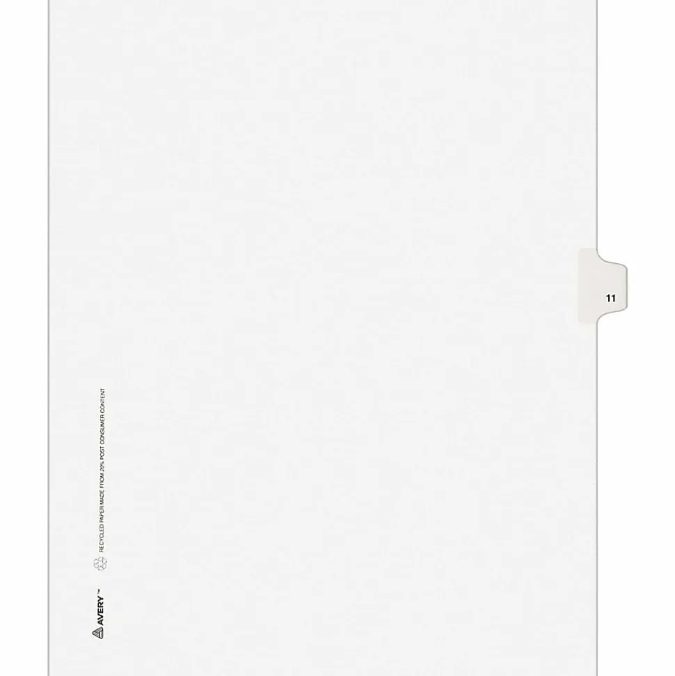 Avery® Individual Legal Dividers Avery® Style, Letter Size, Side Tab #11, Pack Of 25