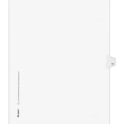 Avery® Individual Legal Dividers Avery® Style, Letter Size, Side Tab #13, White Dividers/White Tabs, Pack Of 25