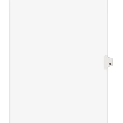 Avery® Individual Legal Dividers Avery® Style, Letter Size, Side Tab #13, White Dividers/White Tabs, Pack Of 25