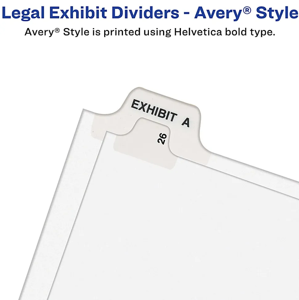 Avery® Individual Legal Dividers Avery® Style, Letter Size, Side Tab #24, White Dividers/White Tabs
