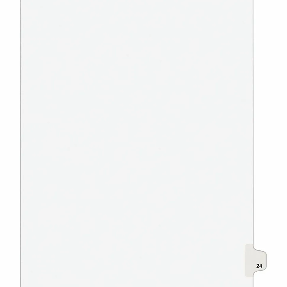 Avery® Individual Legal Dividers Avery® Style, Letter Size, Side Tab #24, White Dividers/White Tabs