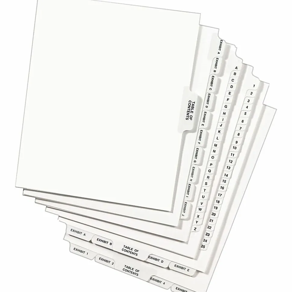 Avery® Individual Legal Dividers Avery® Style, Letter Size, Side Tab #24, White Dividers/White Tabs