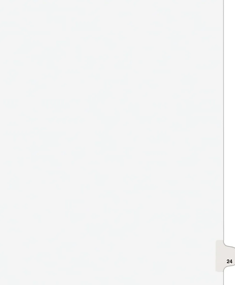 Avery® Individual Legal Dividers Avery® Style, Letter Size, Side Tab #24, White Dividers/White Tabs