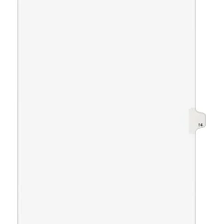 Avery® Individual Legal Dividers Avery® Style, Letter Size, Side Tab #14, White Dividers/White Tabs, Pack Of 25
