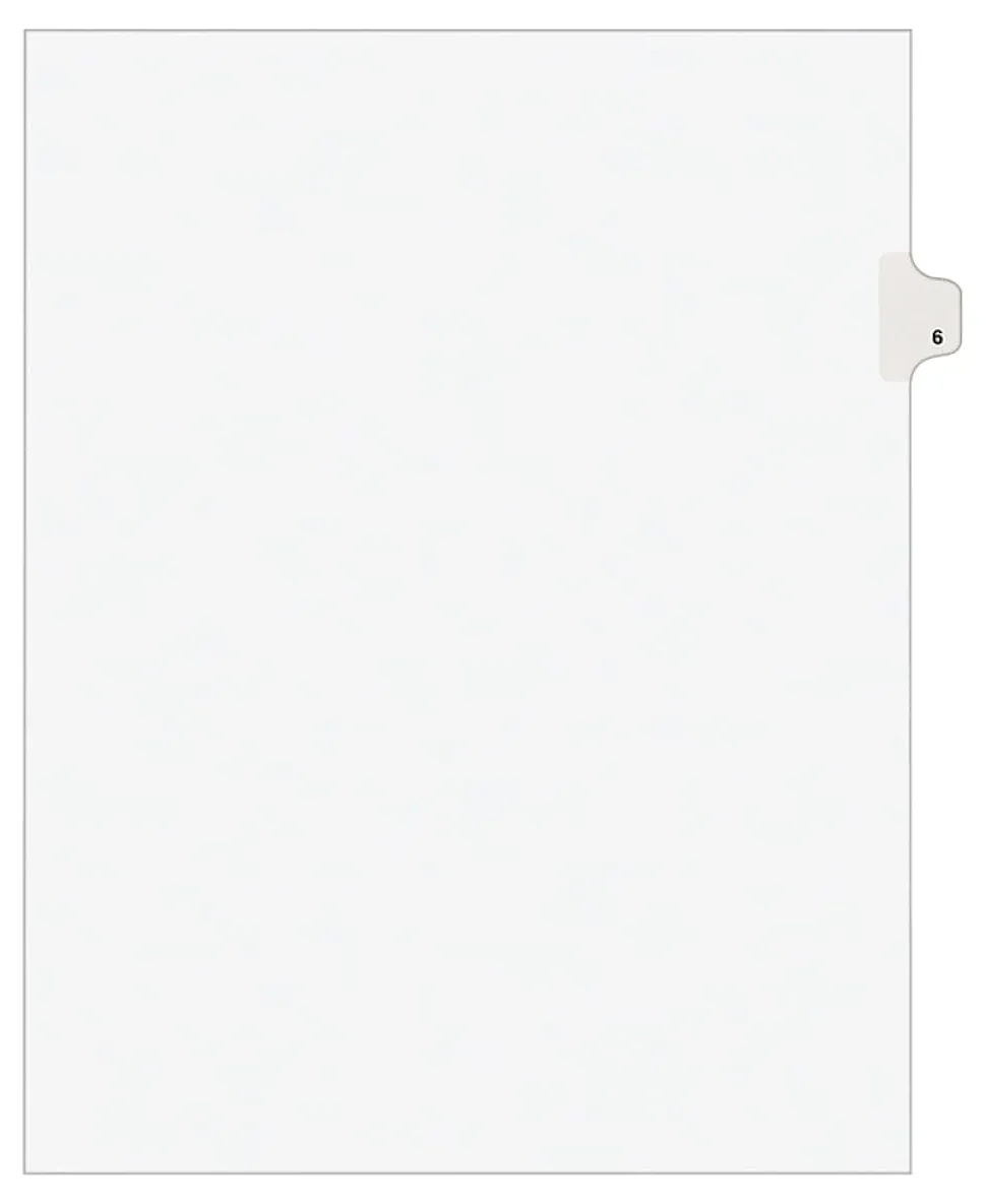 Avery® Individual Legal Dividers Avery® Style, Letter Size, Side Tab #6, Pack Of 25