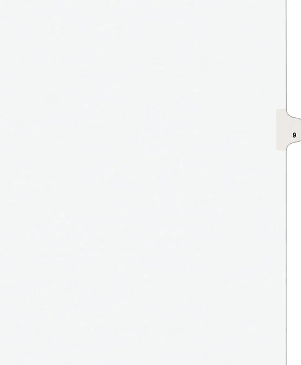 Avery® Individual Legal Dividers Avery® Style, Letter Size, Side Tab #9, Pack Of 25