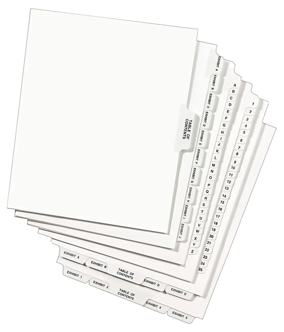 Avery® Individual Legal Exhibit Dividers, Avery® Style, #5, Side Tab, Letter Size, Pack Of 25