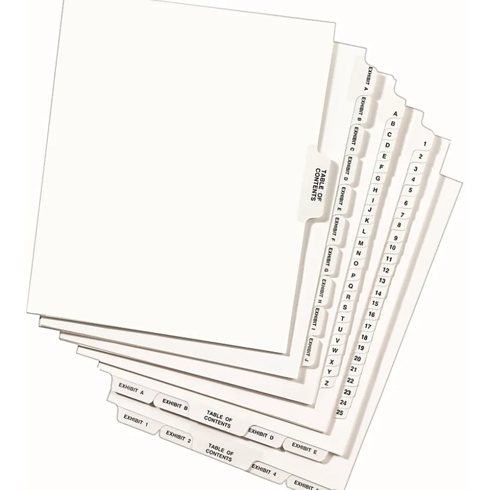 Avery® Individual Legal Exhibit Dividers, Avery® Style, #2, Side Tab, Letter Size, Pack Of 25