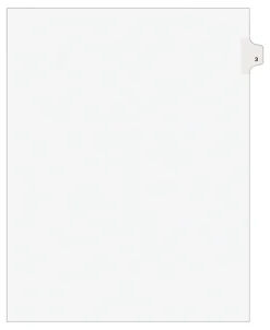 Avery® Individual Legal Exhibit Dividers, Avery® Style, #3, Side Tab, Letter Size, Pack Of 25