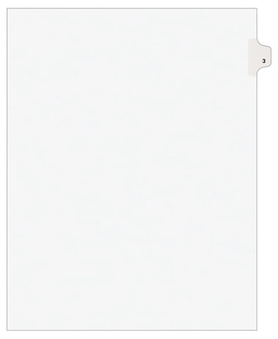 Avery® Individual Legal Exhibit Dividers, Avery® Style, #3, Side Tab, Letter Size, Pack Of 25