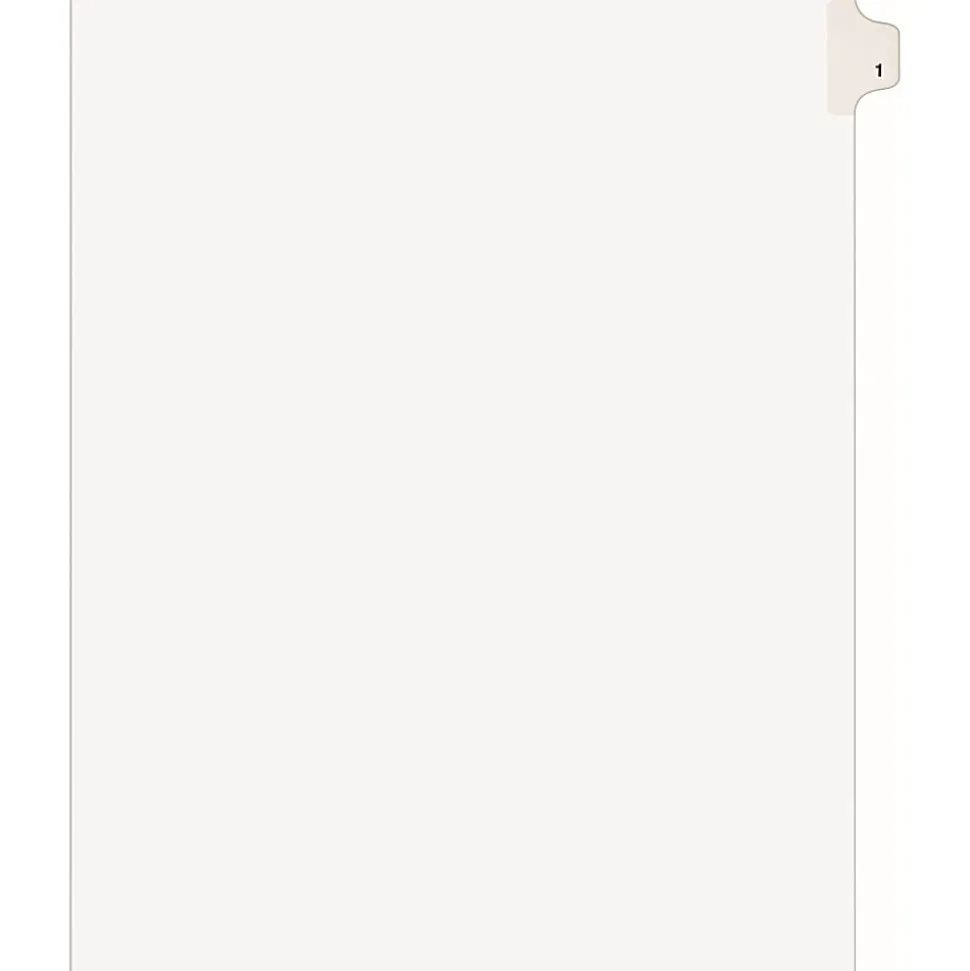 Avery® Individual Legal Exhibit Dividers, Avery® Style, #1, Side Tab, Letter Size, Pack Of 25