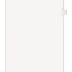 Avery® Individual Legal Exhibit Dividers, Avery® Style, #4, Side Tab, Letter Size, Pack Of 25