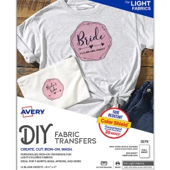 Avery® Inkjet Printer T-Shirt Transfer Paper, 3275, Letter Size (8 1/2