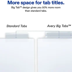 Avery® Insertable Big Tab™ Binder Dividers, 8 Tabs, Pastel Classic Designs