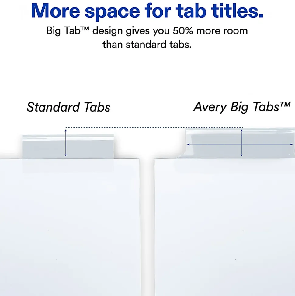Avery® Insertable Big Tab™ Binder Dividers, 8 Tabs, Pastel Classic Designs