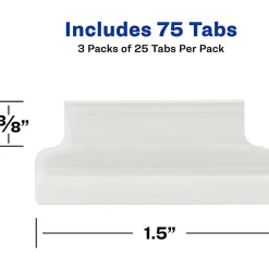 Avery® Insertable Self-Adhesive Index Tabs With Printable Inserts, 1.5", Clear, Pack Of 25