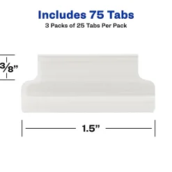 Avery® Insertable Self-Adhesive Index Tabs With Printable Inserts, 1.5