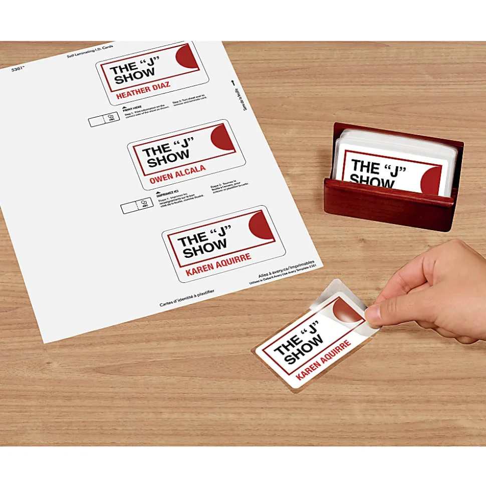 Avery® Laminated I.D. Cards, Box Of 30