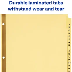 Avery® Laminated Preprinted Dividers, A-Z Tabs, 8 1/2" x 11", Set Of 25