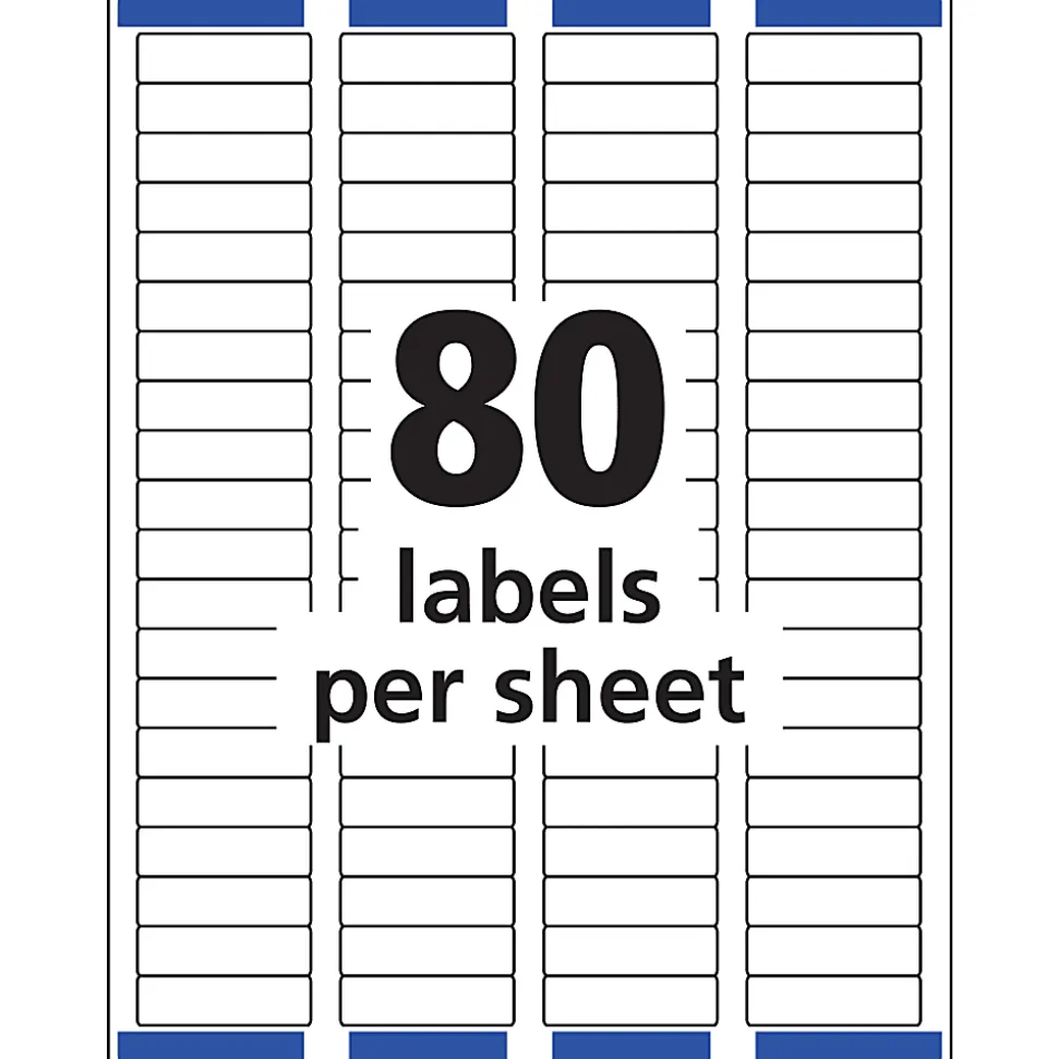 Avery® Laser Address Labels With Sure Feed® Technology, Return, AVE5967, 1/2" x 1 3/4", White, Pack Of 20,000