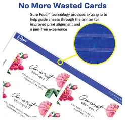 Avery® Laser Microperforated Business Cards, 2" x 3 1/2", White, Pack of 2,500