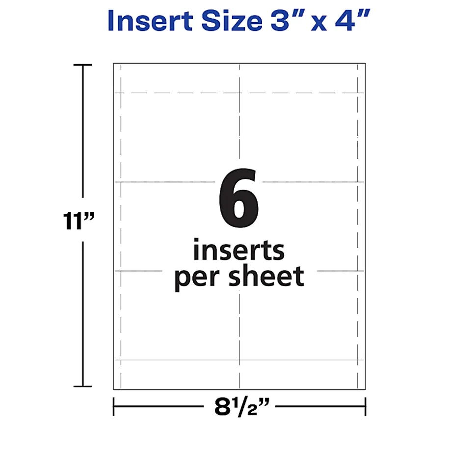Avery® Laser Name Badge Inserts, 3" x 4", Box Of 300