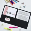 Avery® Letter Pocket Folder - 8 1/2" x 11" - 40 Sheets Capacity - 2 Internal Pocket - Embossed Paper - Black - Embossed - 25/Box - 5 / Carton