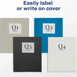 Avery® Letter Pocket Folder - 8 1/2" x 11" - 40 Sheets Capacity - 2 Internal Pocket - Embossed Paper - Black - Embossed - 25/Box - 5 / Carton