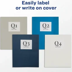 Avery® Letter Pocket Folder - 8 1/2" x 11" - 40 Sheets Capacity - 2 Internal Pocket - Embossed Paper - White - Embossed - 25/Box - 5 / Carton