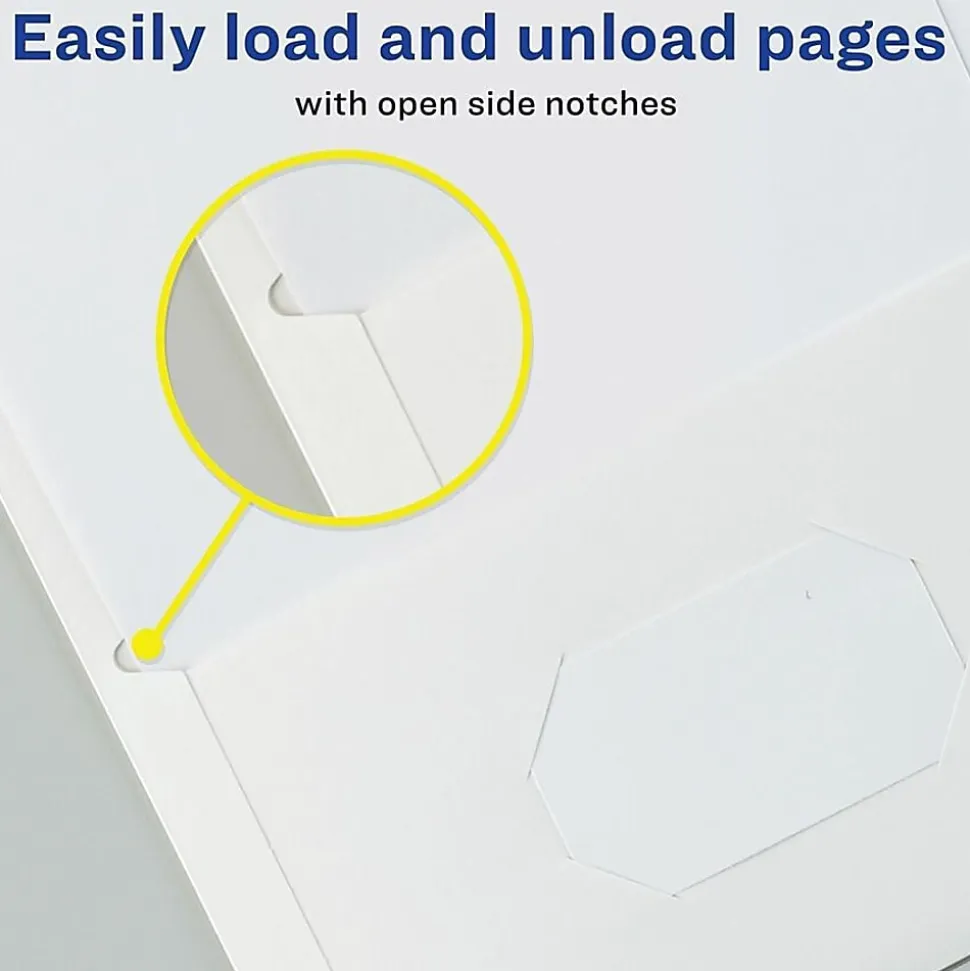 Avery® Letter Pocket Folder - 8 1/2" x 11" - 40 Sheets Capacity - 2 Internal Pocket - Embossed Paper - White - Embossed - 25/Box - 5 / Carton