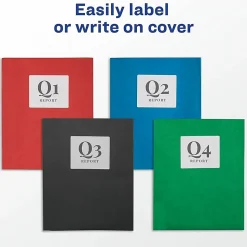 Avery® Letter Pocket Folder - 8 1/2" x 11" - 40 Sheets Capacity - 2 Internal Pocket - Embossed Paper - Assorted - Embossed - 25/Box - 5 / Carton
