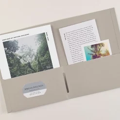 Avery® Letter Pocket Folder - 8 1/2" x 11" - 40 Sheets Capacity - 2 Internal Pocket - Embossed Paper - Gray - Embossed - 25/Box - 5 / Carton