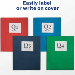 Avery® Letter Pocket Folder - 8 1/2" x 11" - 40 Sheets Capacity - 2 Internal Pocket - Embossed Paper - Green - Embossed - 25/Box - 5 / Carton