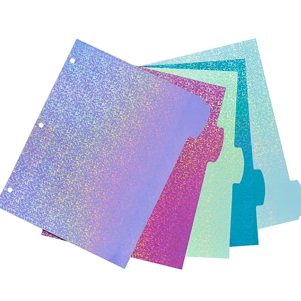 Avery® Luxe Collection Big Tab™ Fashion Dividers For 3-Ring Binders, 5 Tab Set, Holographic Confetti Pattern, 1 Set