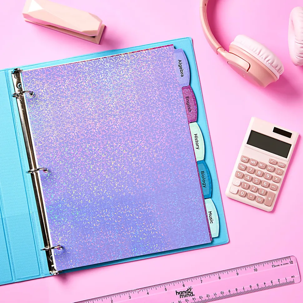 Avery® Luxe Collection Big Tab™ Fashion Dividers For 3-Ring Binders, 5 Tab Set, Holographic Confetti Pattern, 1 Set