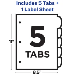 Avery® Luxe Collection Big Tab™ Fashion Dividers For 3-Ring Binders, 5 Tab Set, Holographic Confetti Pattern, 1 Set