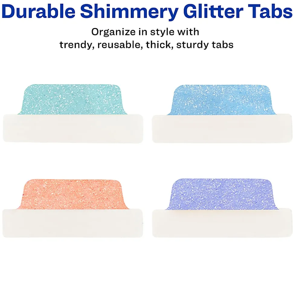 Avery® Luxe Collection™ Ultra Tabs®, 2-1/2" x 1", Assorted Pastel Sparkle Designs, Pack Of 16 Tabs