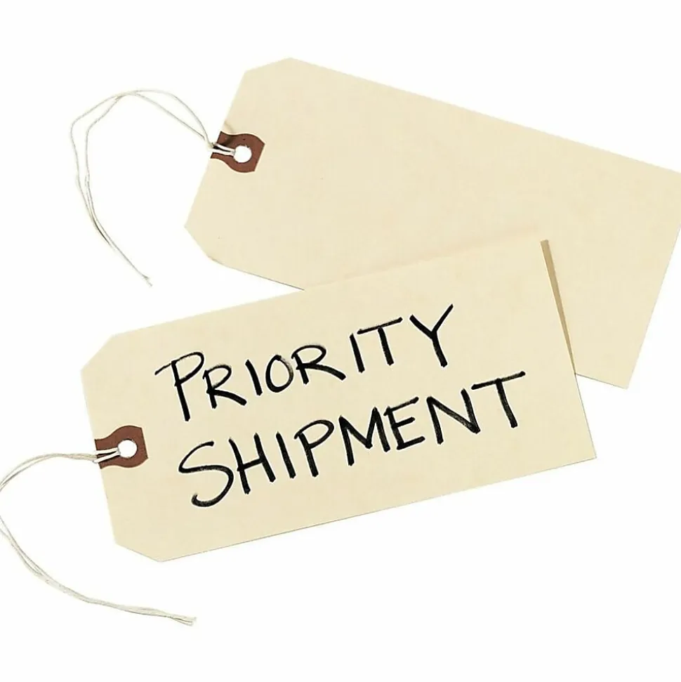 Avery® Manila "G" Shipping Tags - 3.75" Length x 1.87" Width - Rectangular - String Fastener - 1000 / Box - Manila