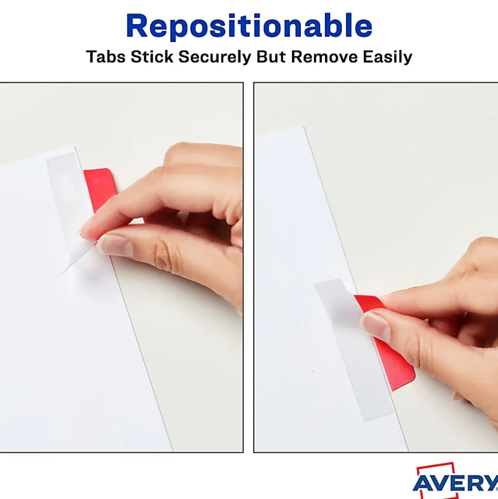 Avery® Margin Ultra Tabs®, 2.5" x 1", Assorted Primary, Set Of 24 Repositionable Tabs