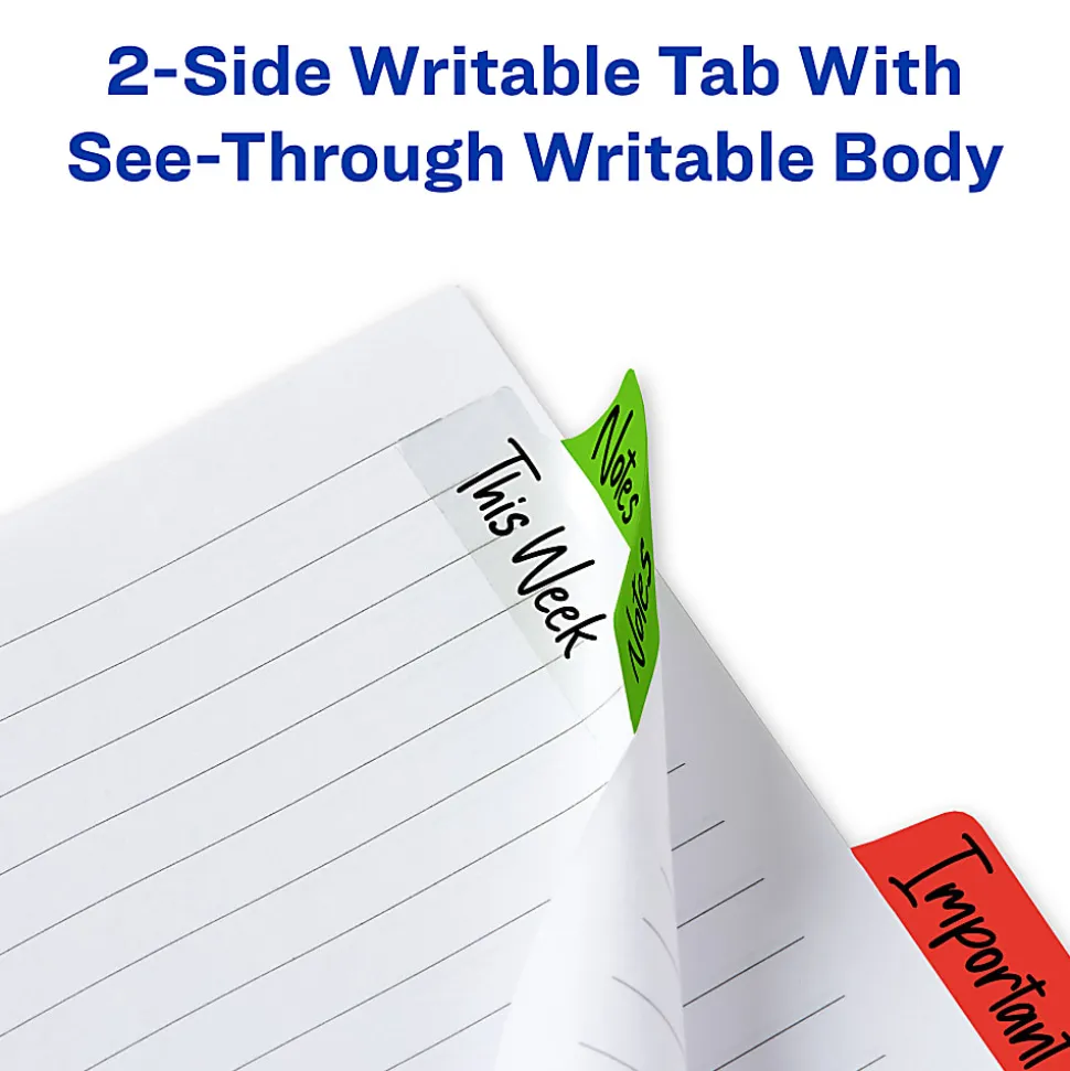 Avery® Margin Ultra Tabs®, 2.5" x 1", Assorted Primary, Set Of 24 Repositionable Tabs