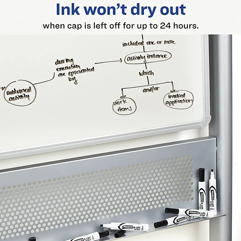 Avery® Marks A Lot® Dry Erase Markers, Chisel Tip, Desk-Style, Assorted, Pack Of 8 Markers