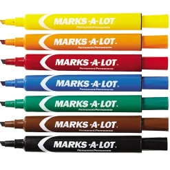 Avery® Marks-A-Lot® Large Desk-Style Permanent Markers, Chisel Point, Assorted Colors, Set Of 12